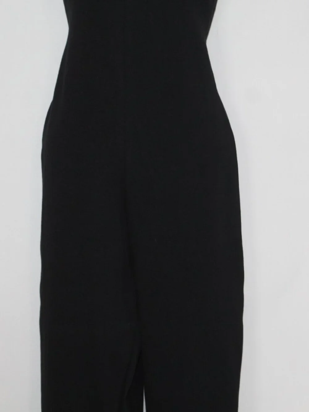 Vintage 90s Styleworks women's black catsuit jumpsuit form fitting white trim